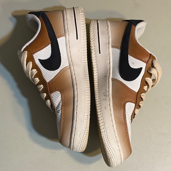 Nike Air Force 1 Sneakers - White and Brown - Picture 2 of 6